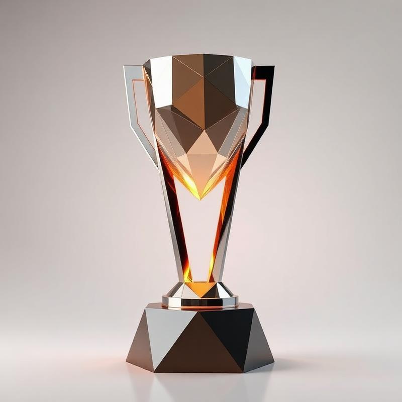 Troféu geométrico em impressão 3D