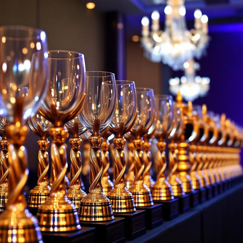 Coleção de troféus para cerimônia
