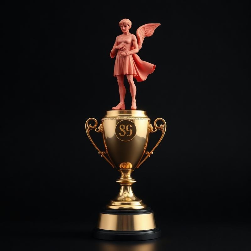 Troféu com figura artística 3D no topo
