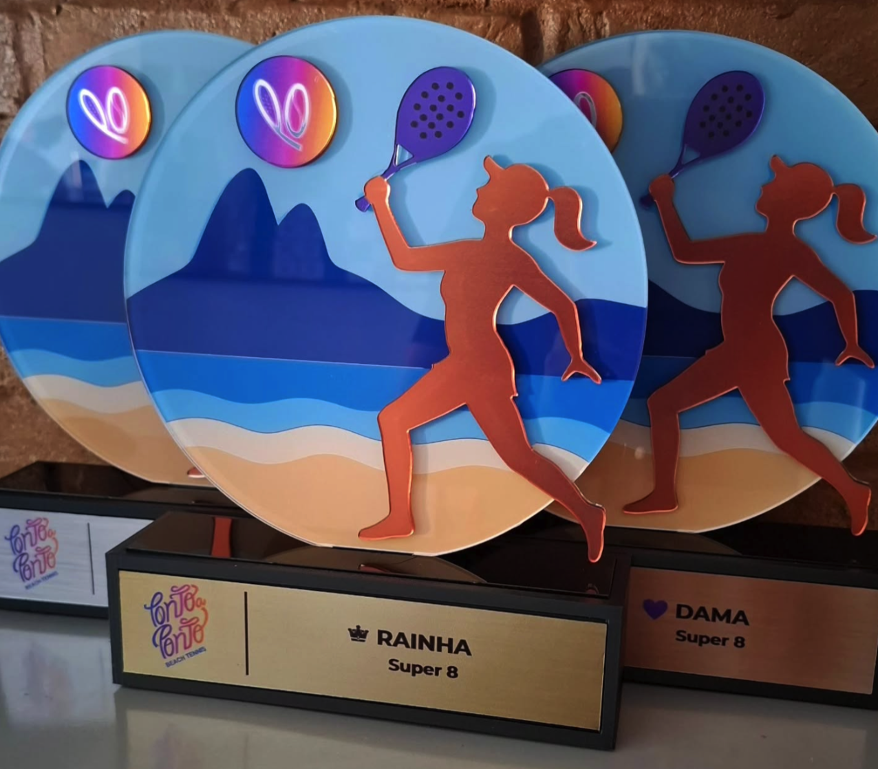Medalha em cristal com fita