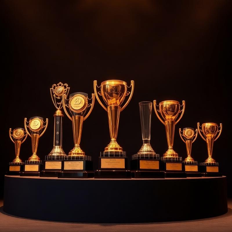 Coleção de troféus para premiação